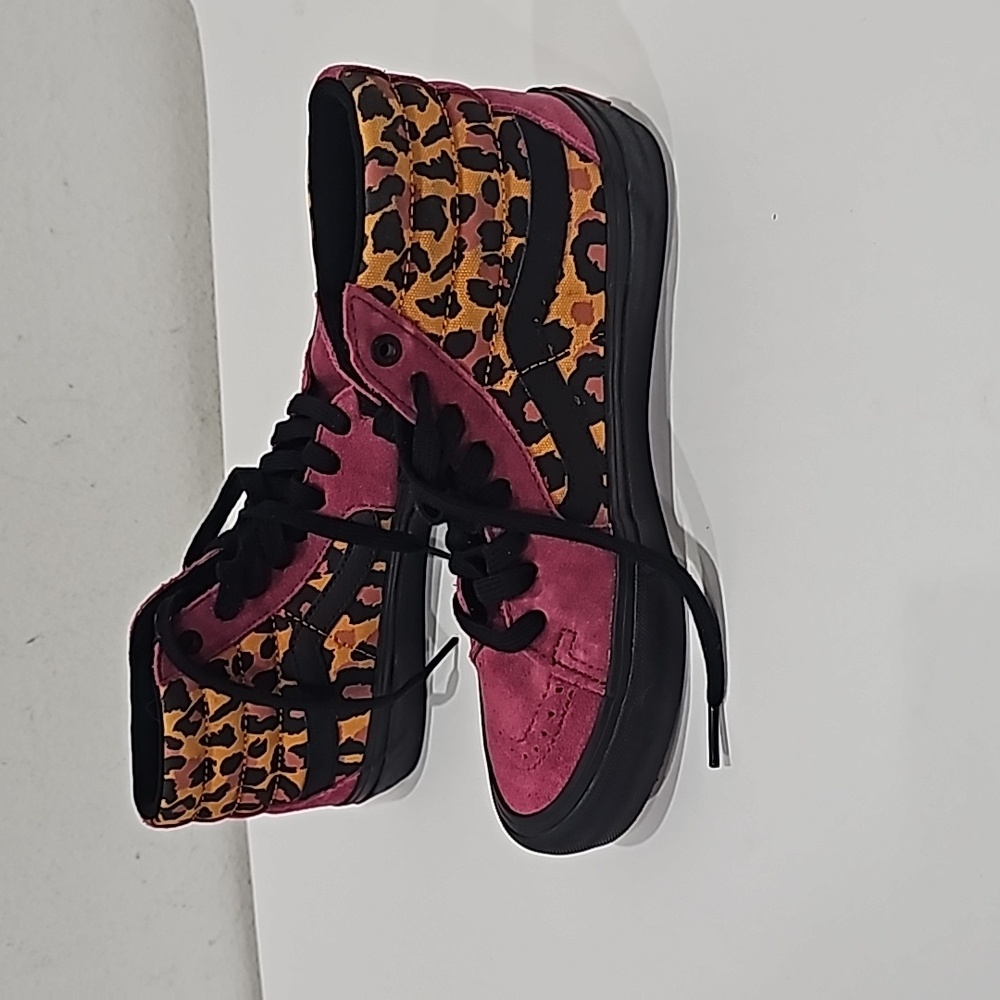 Vans Pink and Leopard High-Top Sneakers